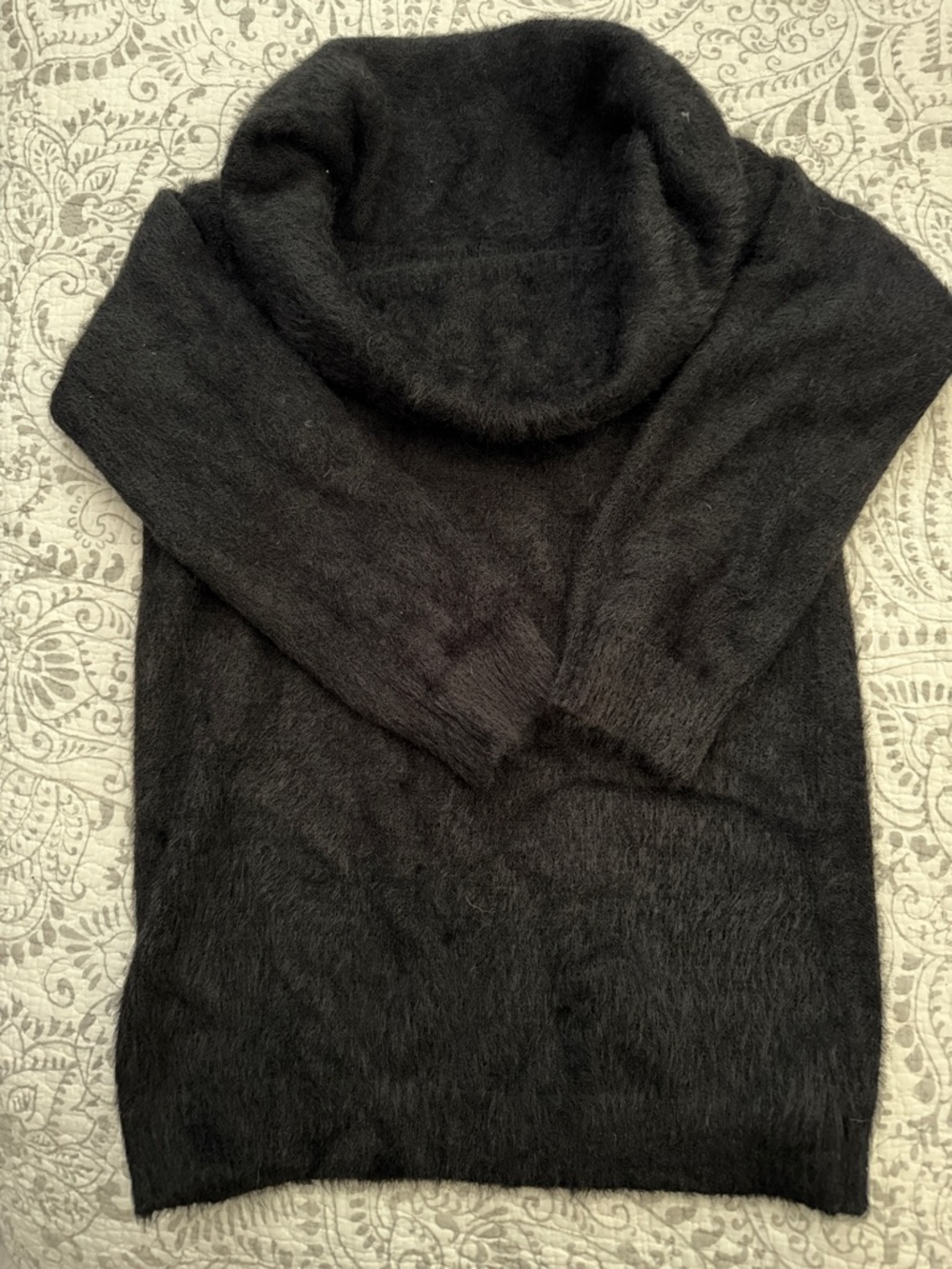 Forever 21 Black Cowl-Neck Fuzzy Sweater
